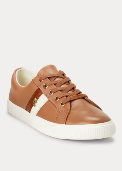 Ralph Lauren Janson II Læder Sneakers Dame Danmark (JRNAB5817)